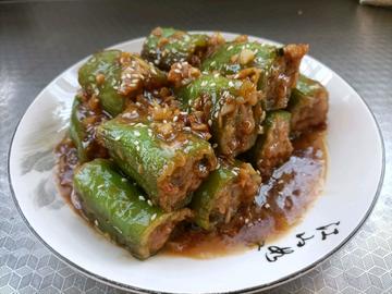 青椒酿肉沫