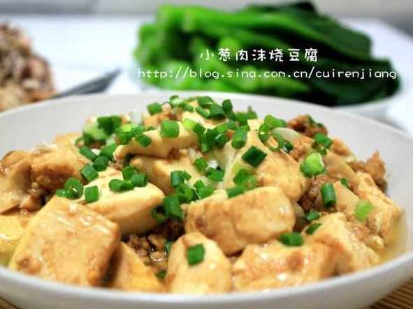 小葱肉沫烧豆腐