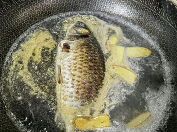 营养百合鲫鱼黑豆腐汤做法步骤图解7